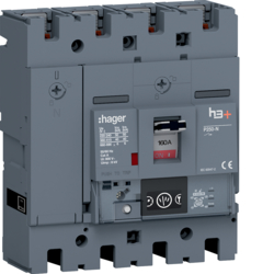 HNT161NR Moulded Case Circuit Breaker h3+ P250 Energy 4P4D N0-50-100% 160A 40kA FTC