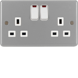 WPSS82N 2 Gang Double Pole Switched Socket with LED Indicator