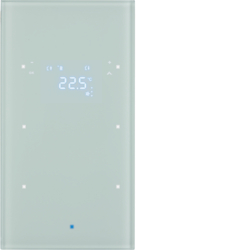 75642030 KNX glass sensor 2g thermostat,  display,  intg bus coupl. , KNX-TS sensor,  p.wh.