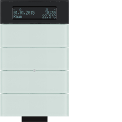 75664690 B.IQ IR Push Button with Thermostat,  4-Gang,  Glass Polar White