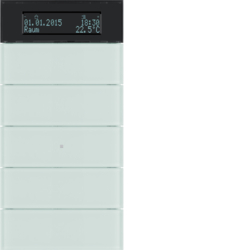 75665590 B.IQ push-button 5gang thermostat,  display,  KNX - B.IQ,  glass p. white