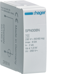 SPN008N Cartridge neutral 8kA 255V for pluggable SPD
