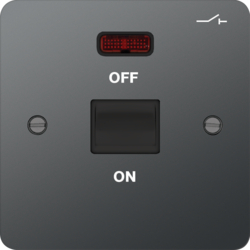 WFDP50NBNB 50A Double Pole Switch 1 Gang with LED Indicator Black Nickel Black Insert