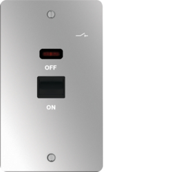 WFDP50VNPSB 50A Double Pole Switch 2 Gang with LED Indicator Polished Steel Black Insert