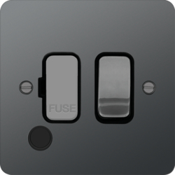 WFSSU83FOBNB 13A  FCU Switched with Flex Outlet Black Nickel Black Insert