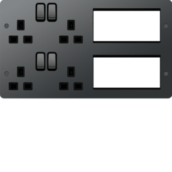 WFTVLPBNB Lounge Plate for TV,  Power & Data Black Nickel Black Insert