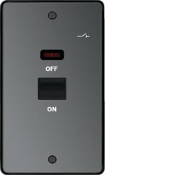 WRDP50VNBNB 50A Double Pole Switch 2 Gang with LED Indicator Black Nickel Black Insert