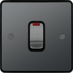 WRDP84NBNB 20A Double Pole Switch with LED Indicator Black Nickel Black Insert