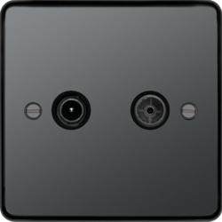 WRDXBNB TV & FM/DAB Outlet Black Nickel Black Insert