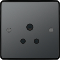 WRS51BNB 5A 1 Gang Unswitched Socket Black Nickel Black Insert