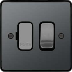 WRSSU83BNB 13A  FCU Switched Black Nickel Black Insert