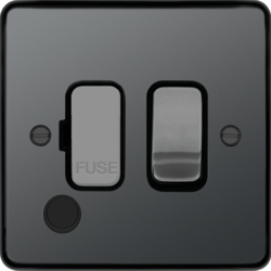 WRSSU83FOBNB 13A  FCU Switched with Flex Outlet Black Nickel Black Insert
