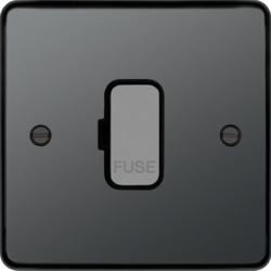 WRSU83BNB 13A FCU Unswitched Black Nickel Black Insert