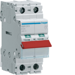 SBR280 2-pole,  80A Modular Switch with Red Toggle