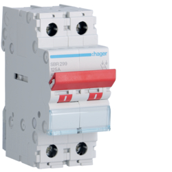SBR299 2-pole,  125A Modular Switch with Red Toggle