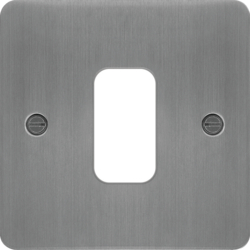 WFGP1BS Grid Front Plate 1 X 1 Brushed Steel
