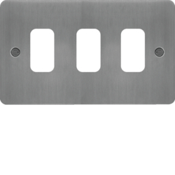 WFGP3BS Grid Front Plate 1 X 3 Brushed Steel
