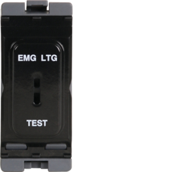 WMGKSB/EL 20A Double Pole Key Switch Marked 'EM LTG TEST' Black