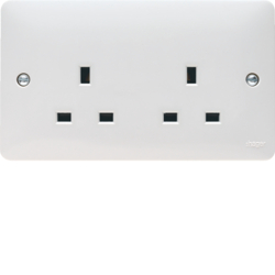 WMS82 13A 2 Gang Unswitched Socket Dual Earth