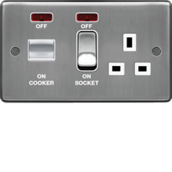 WRCC50NBSW 45A Cooker Control Unit Brushed Steel White Insert