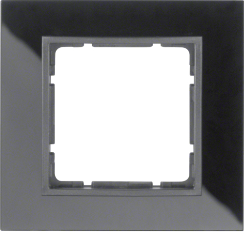 10116616 Glass frame 1gang,  B.7, black/ant. matt