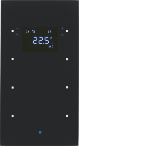 75643035 KNX glass sensor 3g thermostat,  display,  intg bus coupl. , KNX-TS sensor,  bl.