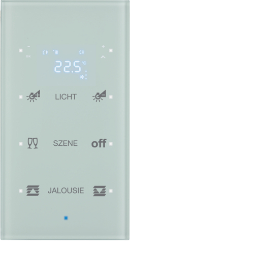 75643130 KNX glass sensor 3g thermostat,  display,  intg bus coupl. , KNX-TS sensor,  p.wh.