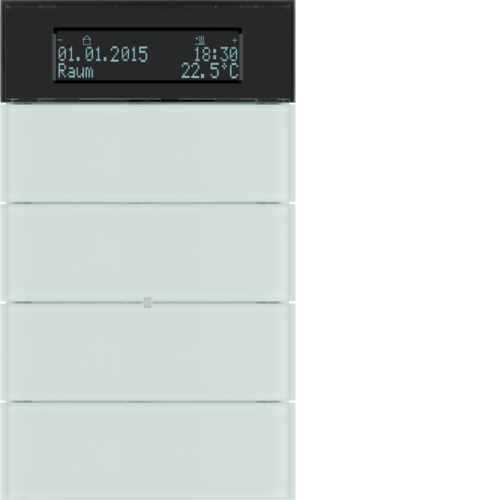 75664590 B.IQ push-button 4gang thermostat,  display,  KNX - B.IQ,  glass p. white