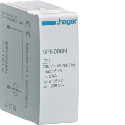 SPN008N Cartridge neutral 8kA 255V for pluggable SPD