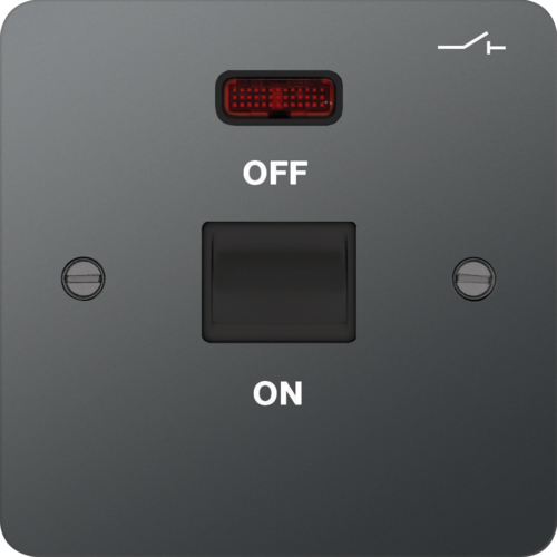 WFDP50NBNB 50A Double Pole Switch 1 Gang with LED Indicator Black Nickel Black Insert