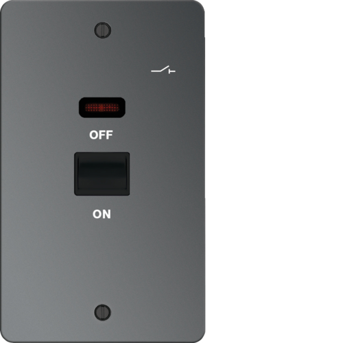 WFDP50VNBNB 50A Double Pole Switch 2 Gang with LED Indicator Black Nickel Black Insert