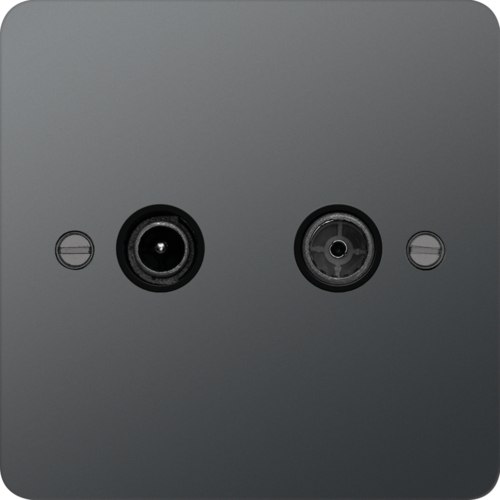 WFDXBNB TV & FM/DAB Outlet Black Nickel Black Insert