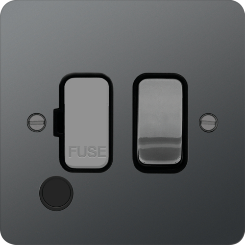 WFSSU83FOBNB 13A  FCU Switched with Flex Outlet Black Nickel Black Insert