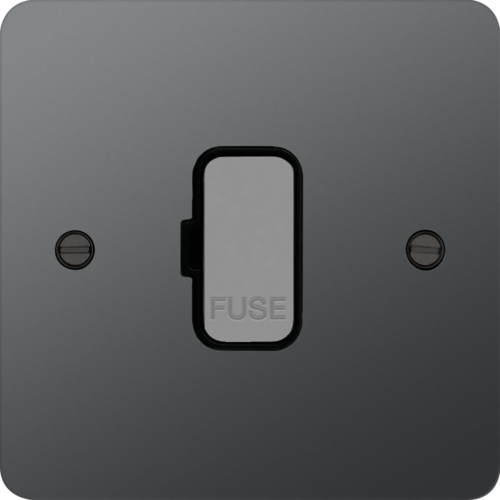 WFSU83BNB 13A FCU Unswitched Black Nickel Black Insert