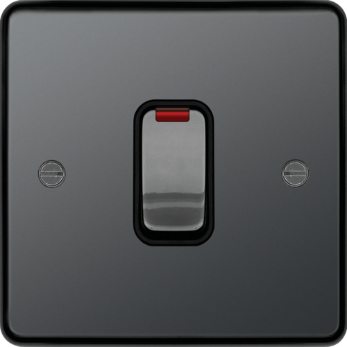 WRDP84NBNB 20A Double Pole Switch with LED Indicator Black Nickel Black Insert