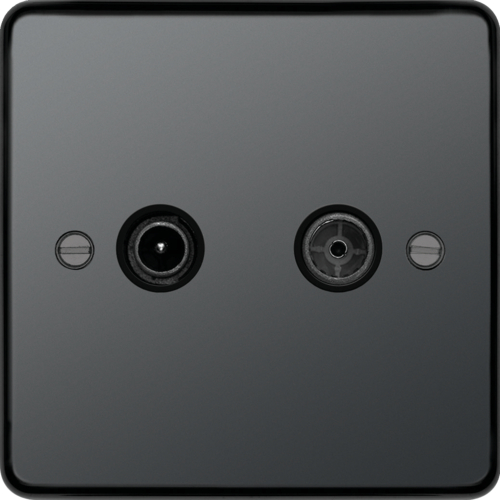 WRDXBNB TV & FM/DAB Outlet Black Nickel Black Insert