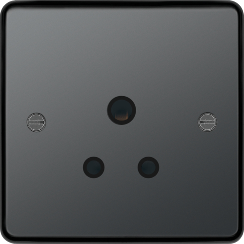 WRS51BNB 5A 1 Gang Unswitched Socket Black Nickel Black Insert