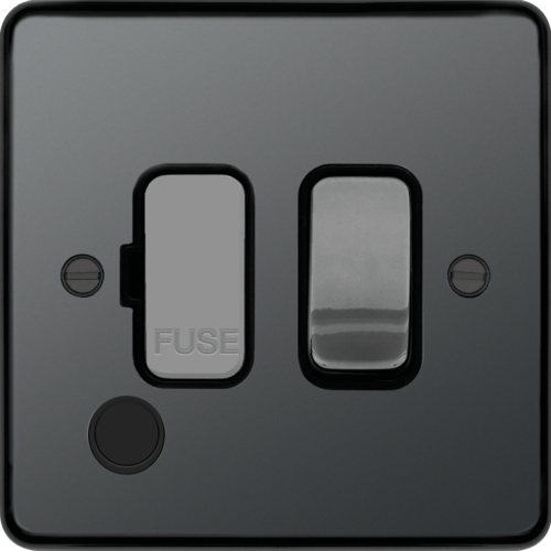 WRSSU83FOBNB 13A  FCU Switched with Flex Outlet Black Nickel Black Insert