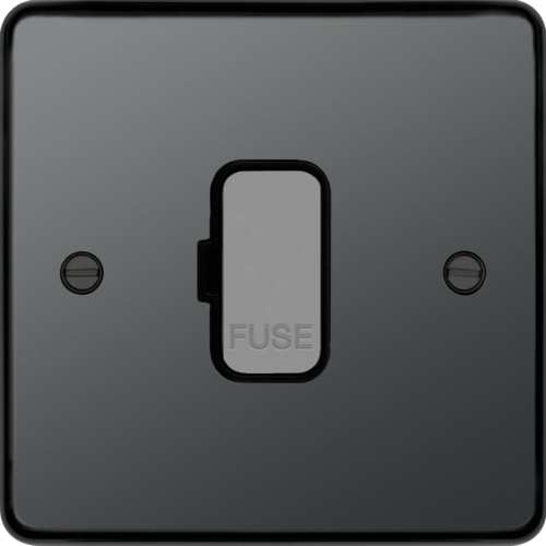 WRSU83BNB 13A FCU Unswitched Black Nickel Black Insert