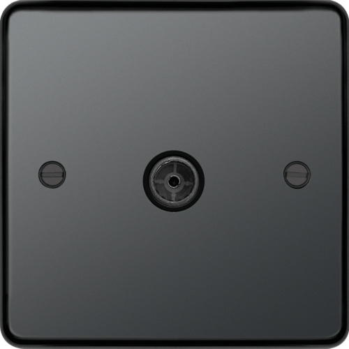 WRTVFBNB Single Co-ax TV Outlet Female Black Nickel Black Insert