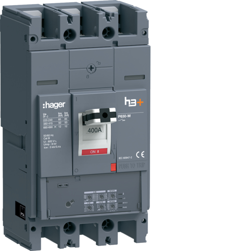 HMW400JR Moulded Case Circuit Breaker h3+ P630 LSI 3P3D 400A 50kA FTC