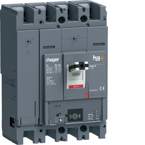 HPW401NR Moulded Case Circuit Breaker h3+ P630 Energy 4P4D N0-50-100% 400A 110kA FTC