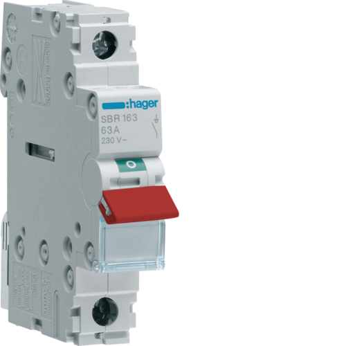 SBR180 1-pole,  80A Modular Switch with Red Toggle