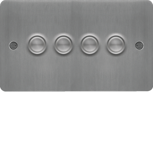 WFDS4BS 4 Gang Dimmer Switch 250W Brushed Steel