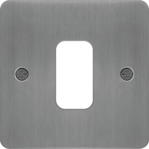 WFGP1BS Grid Front Plate 1 X 1 Brushed Steel