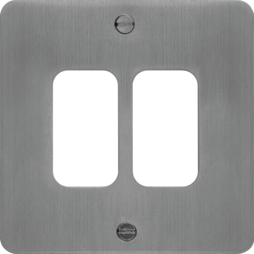 WFGP2BS Grid Front Plate 1 X 2 Brushed Steel