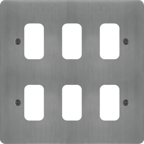 WFGP6BS Grid Front Plate 2 X 3 Brushed Steel