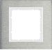 10113609 Frame 1gang,  B.7, stainless steel/p. white matt,  metal brushed