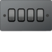 WFPS42BNB 10AX 4 Gang 2 Way Wall Switch Black Nickel Black Insert
