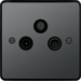 WRTXBNB Triplexer TV,  FM/DAB & Satellite Outlet Black Nickel Black Insert